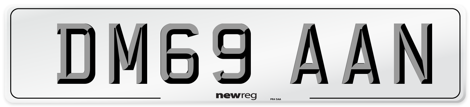 DM69 AAN Number Plate from New Reg